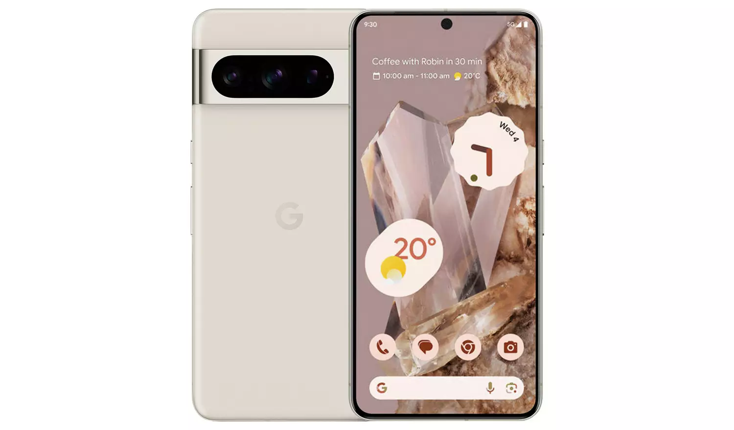 تلفن هوشمند Google Pixel 8 Pro 5G با حافظه 256 گیگابایت -  رنگی سفید یا کرم روشن